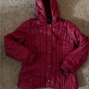 Guess Women's Puffer Jacket in Deep Red